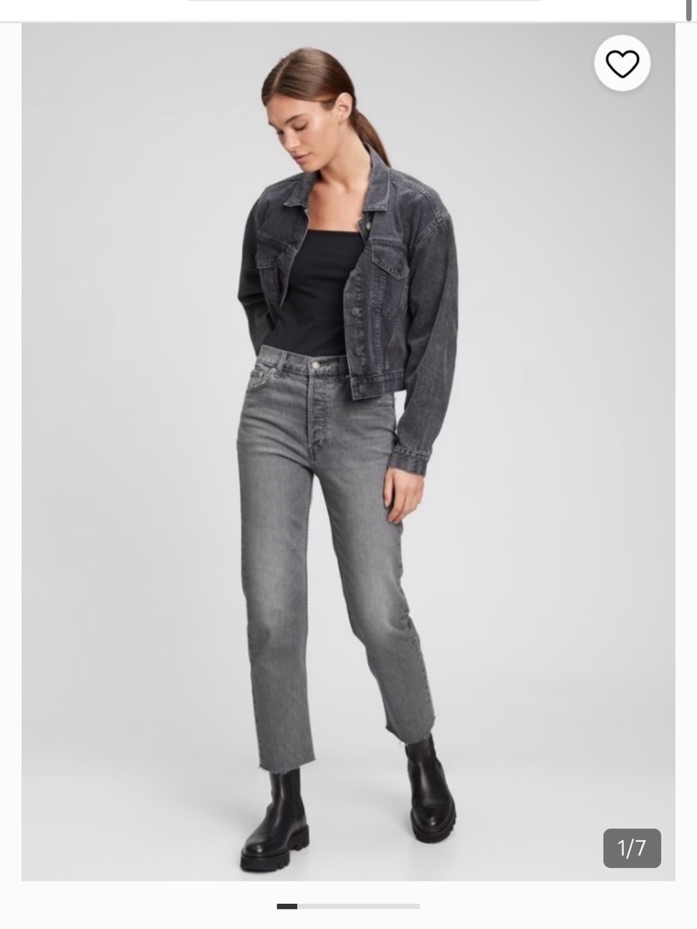 GAP Cheeky Straight-Leg Jeans in Washed Gray